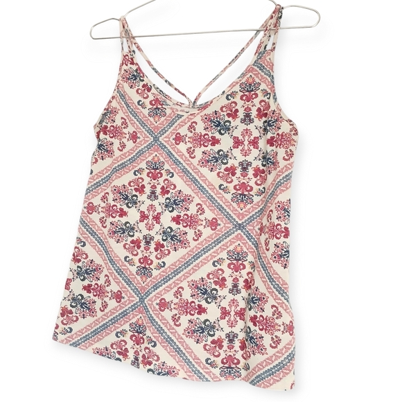 JEAN PASCALE Geo Boho Print Strappy Camisole Top Sz S - Picture 3 of 7